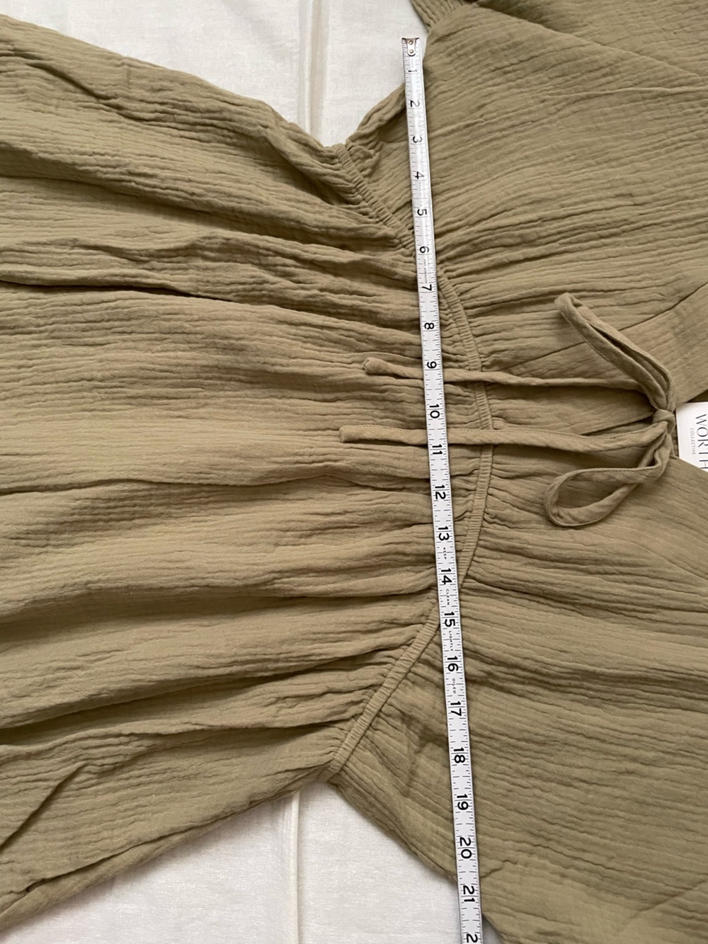 Worth Collective Cotton Gauze Lightweight Dress Green bohemian - Picture 14 of 15